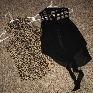 Sheer Button Up Sleeveless Tank size Medium